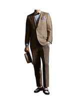 Men's Brown One Chest Pocket Costume Outfits Male Attire Great Gatsby Clothing Costumes Suit