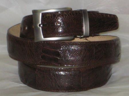 OSTRICH LEG Belt, Brown