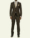 Men's Pick Stitched 2 Button Brown Slim Fit Skinny Suit