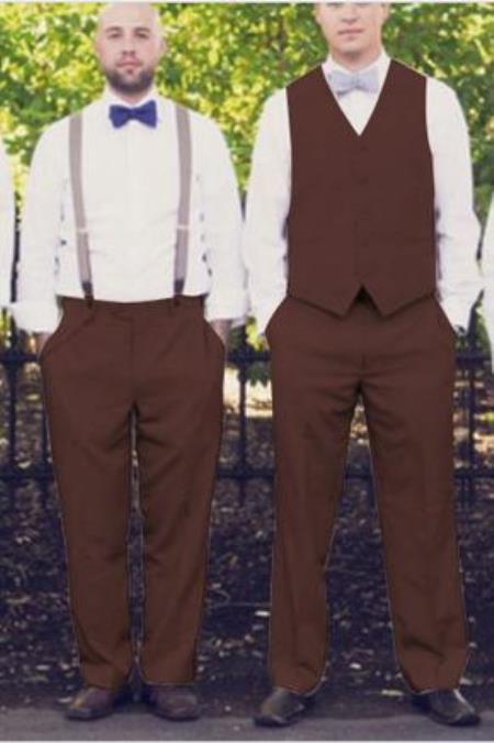 Dark Brown Men's Shirt Tie or Bow tie Set Package Any Color