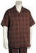 Men's Short Sleeve 2piece Mens Walking Outfit Pant Sets Casual Brown Suit