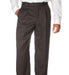 Mens Pleated Dress Pants Mens Brown Wool Gabardine Slack unhemmed bottom
