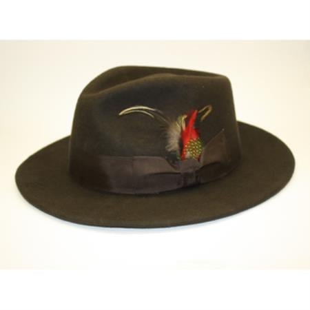 mens brown dress hats Classic Brown Fedora