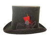 Men's 100-Percent Felt Feathers Premium Top Hat ~ Tuxedo Hat Brown