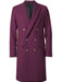 Men's Burgundy 44Inch Long Double Breasted Overcoat Winter Men's Topcoat Sale