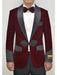 Men's Burgundy-Black  One Button Blazer