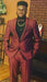 Men's Burgundy Shawl Lapel One Chest Pocket One Button Burgundy Suit