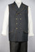 Men's Button Fastener 2pc Vest Double Breasted Suit Black