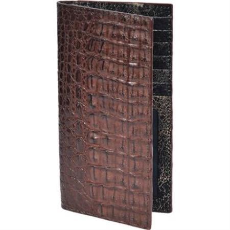 Chequera caiman ~ World Best Alligator ~ Gator SkinLomo Men's Wallet – Hueso main image 0