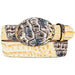 Men's Original Caiman Hornback Skin Western Style Hand Crafted Belt Natural