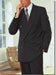 Men's Charcoal Classic Double Breasted Suits Solid Color Suit With Side Vent Jacket Pleated Pants