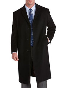 Men's Extra Long Outerwear Coat Available in Black & Charcoal Long Men's Dress Topcoat - Winter coat & Overcoat for Tall Man