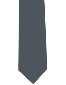 Charcoal Men's Polyester Extra Long Neck Tie-Men's Neck Ties - Mens Dress Tie - Trendy Mens Ties