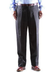 Regular Size & Big and Tall 100% Wool Dress Pants Pleated Pants Charcoal Gabardine Fabric unhemmed unfinished bottom