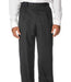 Men's charcoal Button tab closure Solid Pleated Dress Pants