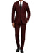 Mens Slim Fit Suit Burgundy
