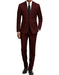 Mens Slim Fit Suit Burgundy
