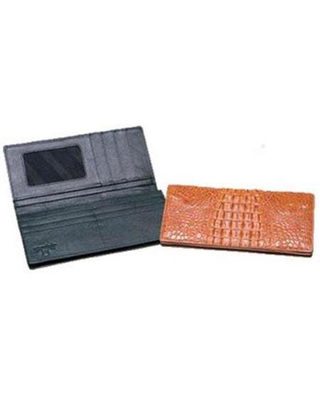 Men's Genuine Exotic Animal Skin Ferrini Hornback Crocodile Checkbook