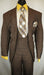 Men's Checkered Suit  Brown ~ Plaid Design Suit Jacket