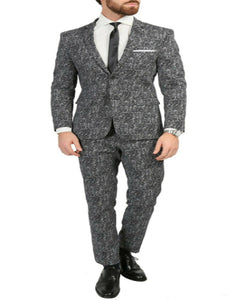 Men's Chicago Skinny Slim Fit Black/White 2pc Spotted Suit