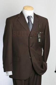Premier Quality Italian Fabric Design :: Solid CoCo Liquid Brown Super 150s Worsted Wool 2 Vented Available In 2 Or 3 Buttons Style Regular Classic Cut