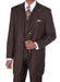 Mens Classic Bold Chalk Gangster Stripe 3 Button Pinstripe Suit Brown