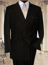 Men's Classic Double Breasted Suits Solid Color Brown Suit With Side Vent Jacket Pleated Pants