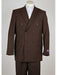 Men's Classic Fit Peak Lapel Double Breasted Brown 6 Button Suit