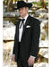 Mens 2 Button Notch Lapel Cowboy Tuxedo in Black