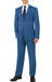 Slim Fit Suit - Fitted Suit Men'S Flat Front Pants Cobalt Blue ~ Indigo ~ Bright Blue ~ Teal Suit
