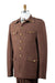 Men's Naval Style High Collar Brass Point Collar Zoot Suit Coffee
