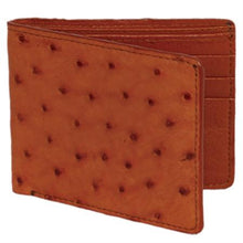 Men's Genuine Exotic Animal Skin Carteras Avestruz Men's Wallet – Cognac