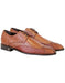 Men's Cognac Full Leather Lining Vestigium Genuine Ostrich Leg Derby Shoes Mens Ostrich Skin Shoes