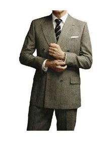 Men's Colin Firth Kingsman Double Breasted Grey Peak Lapel Button Closure Suit