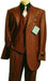 Men's Fashion three piece 2 button suit in Super 150's Luxurious Copper~Rust~Cognac