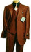 Men's Fashion three piece 2 button suit in Super 150's Luxurious Copper~Rust~Cognac