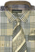 George'S 60% Cotton 40% Polyster Checkered Shirt Tie And Handkerchief Brown