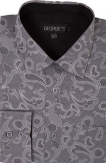 Gray Spread Collar casual touch dress shirt