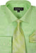 Men's Lime Cotton Point(Straight) Collar Geometric Pattern Dress Shirt