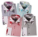 Poly Cotton Floral Design Striped French Cuff Classic Fit Multi-Color Men's Dress Shirt