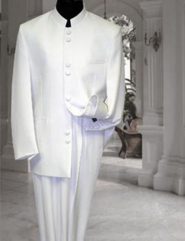 Off White sales Cream Ivory Mandarin Suit For Men
