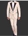 Men's Cream  Peak Lapel One Button Blazer