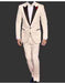 Men's Cream  Peak Lapel One Button Blazer