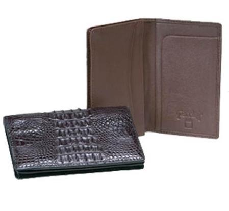 Men's Genuine Exotic Animal Skin Ferrini Hornback Crocodile Card Holder