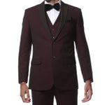 Men'S Trimmed Peak Lapel Burgundy ~ Wine ~ Maroon Suit Burgundy Tuxedo