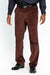 Men's Stylish Flat Front Corduroy Dark Brown Formal Dressy Pant