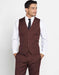 Dark Brown Men's 5 Button Vest + Matching Dress Pants Set + Any Color Shirt & Tie