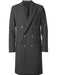 Men's Dark Grey 44Inch Long Double Breasted Overcoat Winter Men's Topcoat Sale