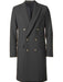 Men's Dark Grey 44Inch Long Double Breasted Overcoat Winter Men's Topcoat Sale