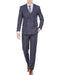 Men's Dark Navy Blue Double Breasted Suit Slim Fit Bold Stripe Peak Lapel Suits